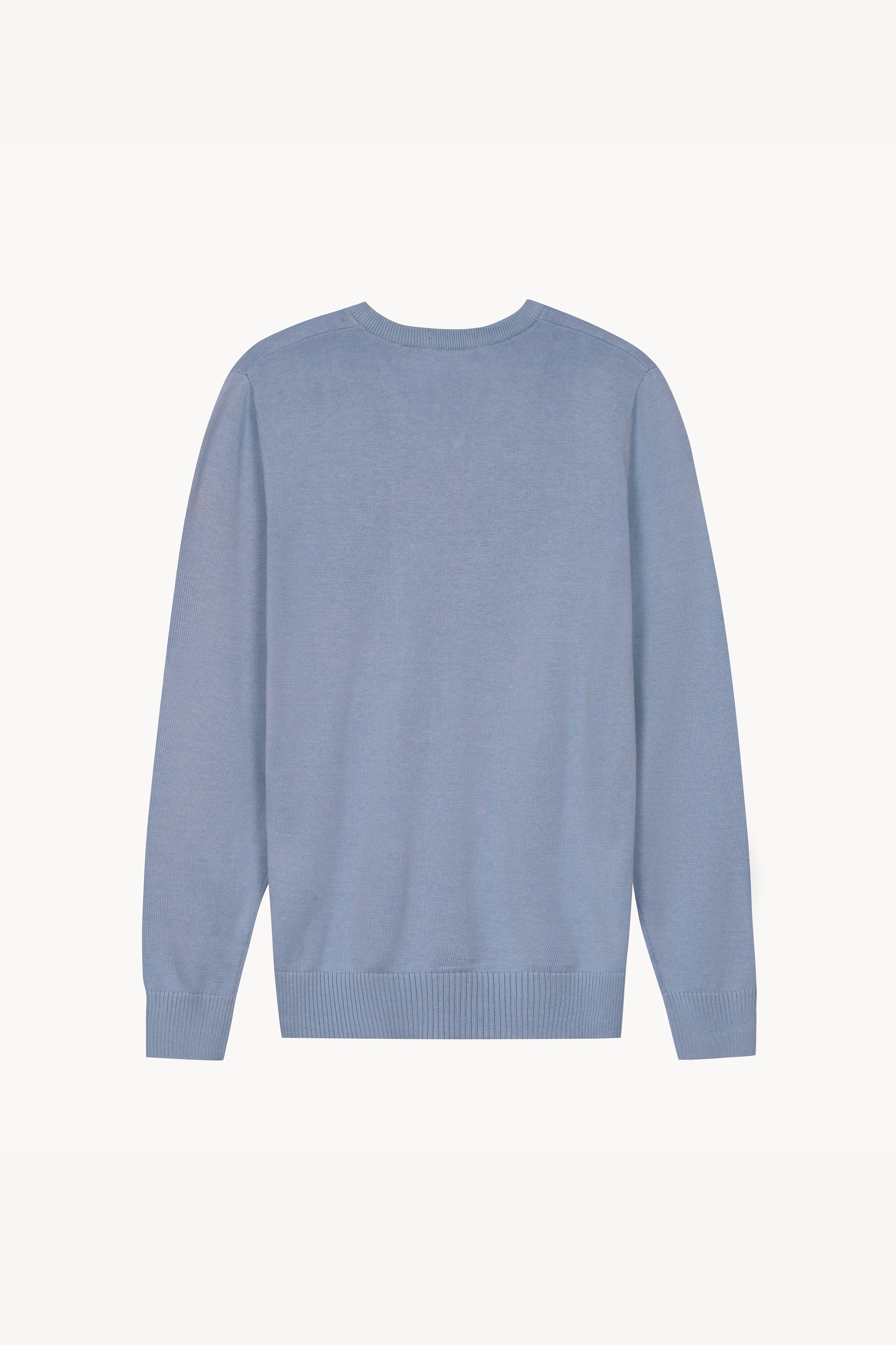 Lightweight V-Neck Jersey in Dusty Blue