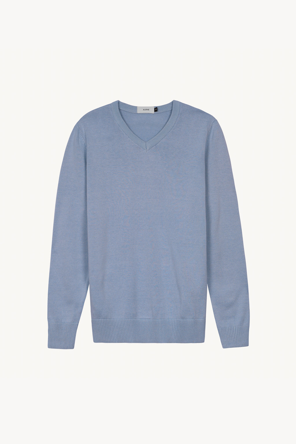 Lightweight V-Neck Jersey in Dusty Blue