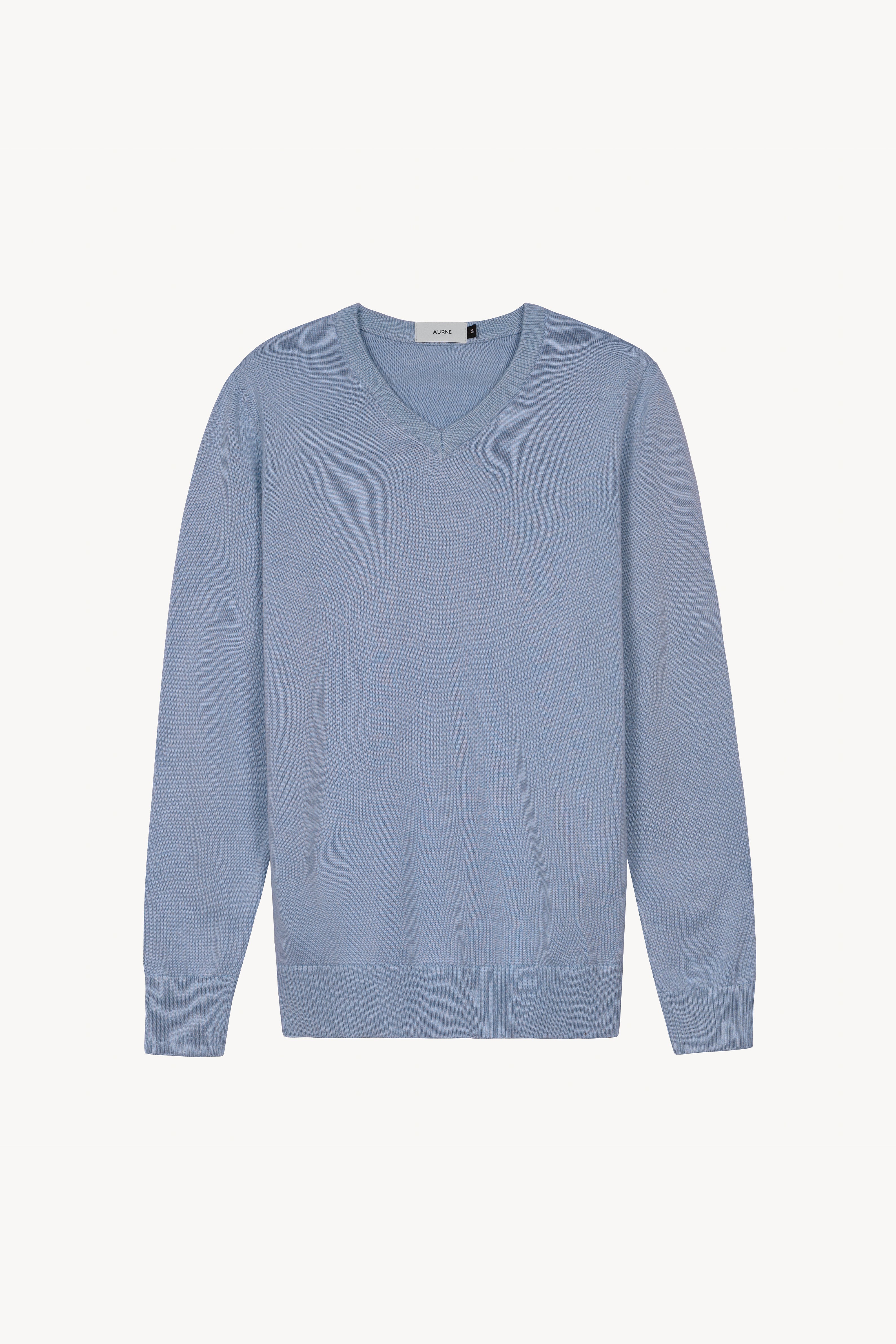 Lightweight V-Neck Jersey in Dusty Blue