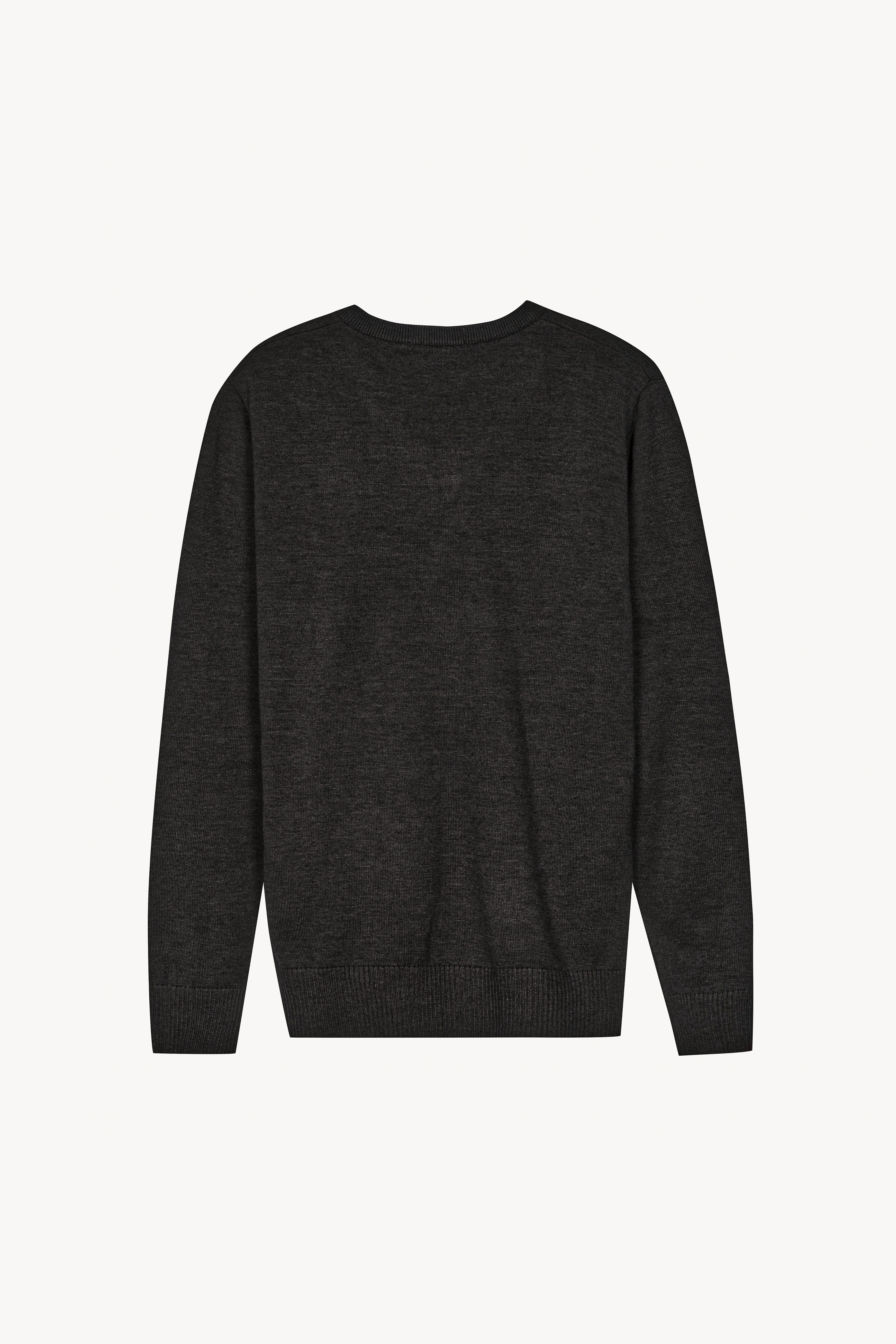 Lightweight V-Neck Jersey in Smoked Charcoal