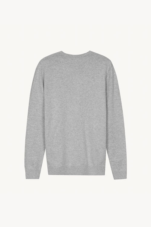 Lightweight V-Neck Jersey in Heather Grey