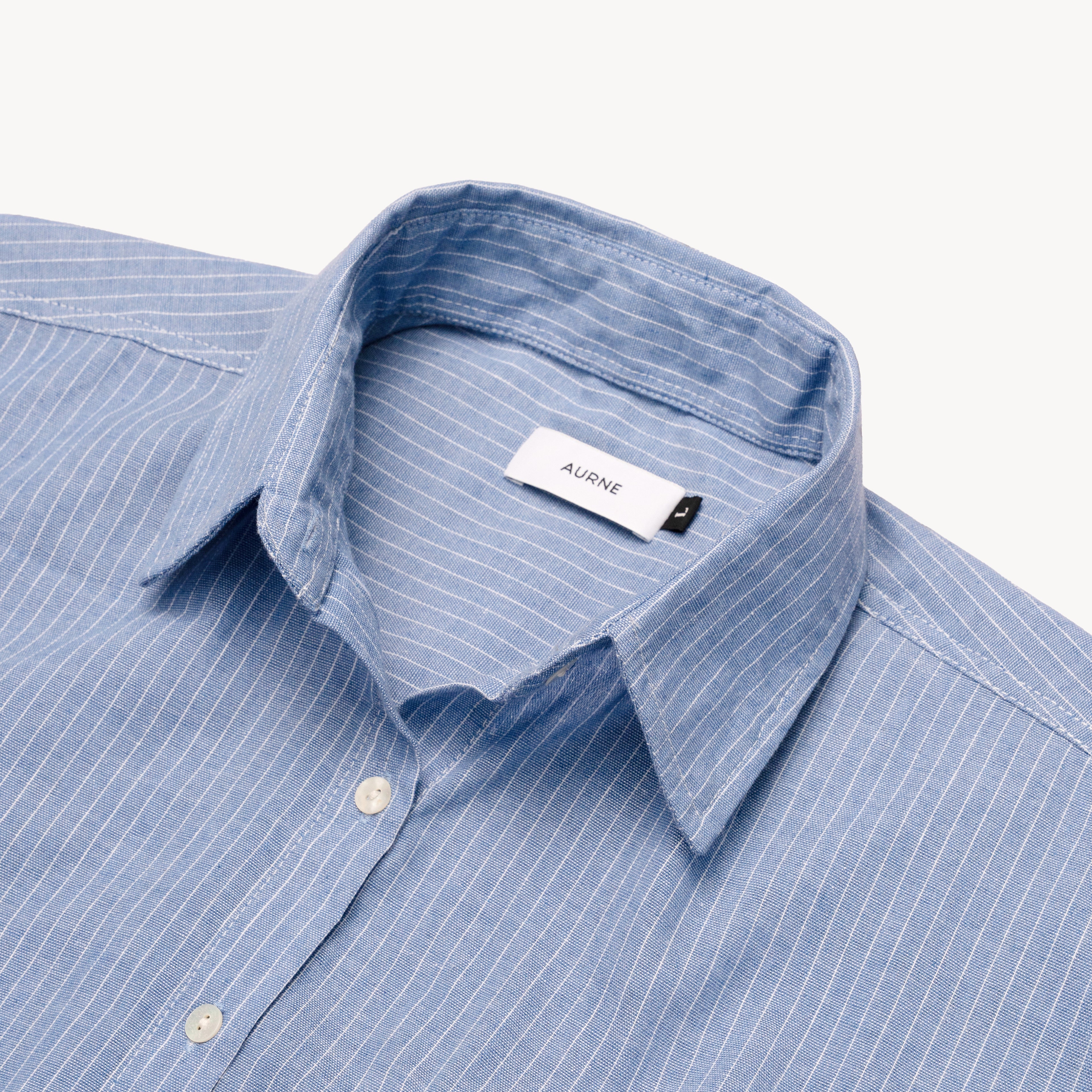 Aurelian Stripe Shirt in Porcelain Blue