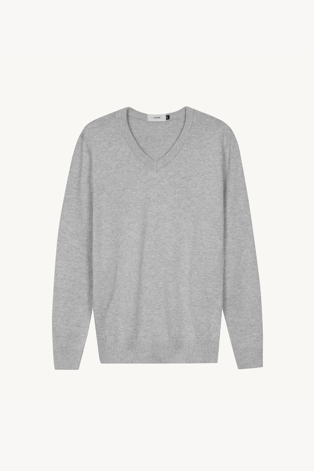 Lightweight V-Neck Jersey in Heather Grey