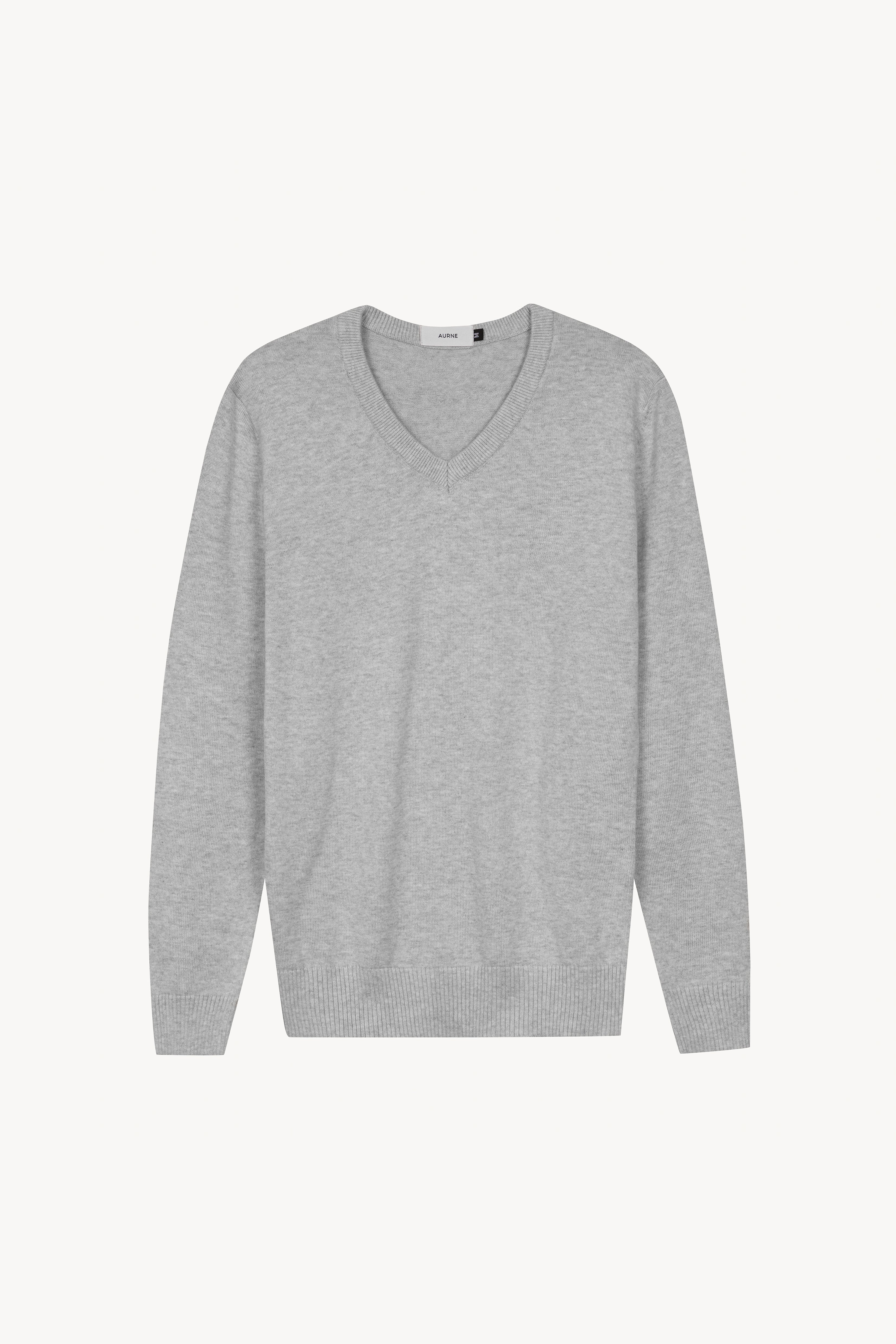 Lightweight V-Neck Jersey in Heather Grey