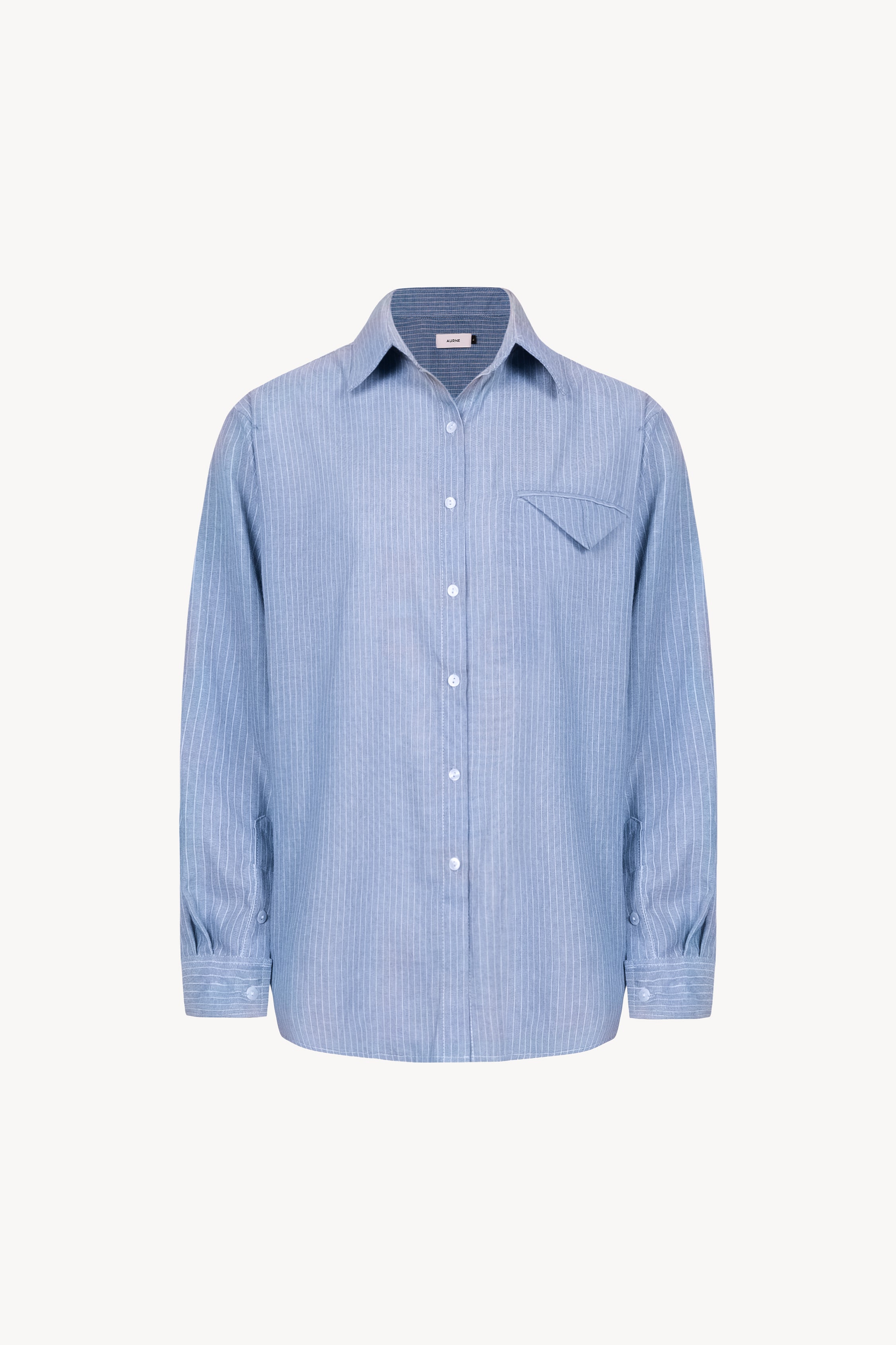 Aurelian Stripe Shirt in Porcelain Blue