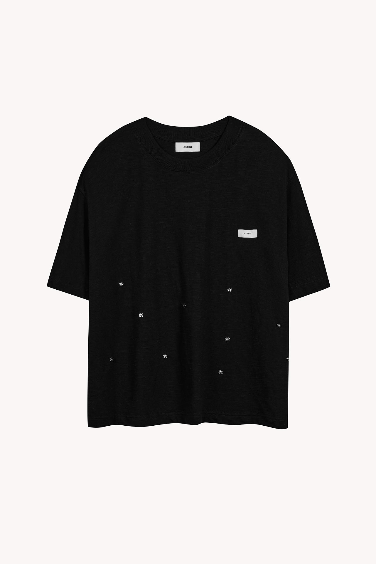 Aurelian Slub T-Shirt in Black Cotton
