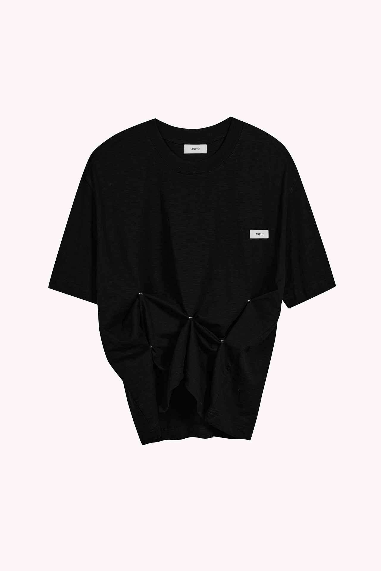 Aurelian Slub T-Shirt in Black Cotton