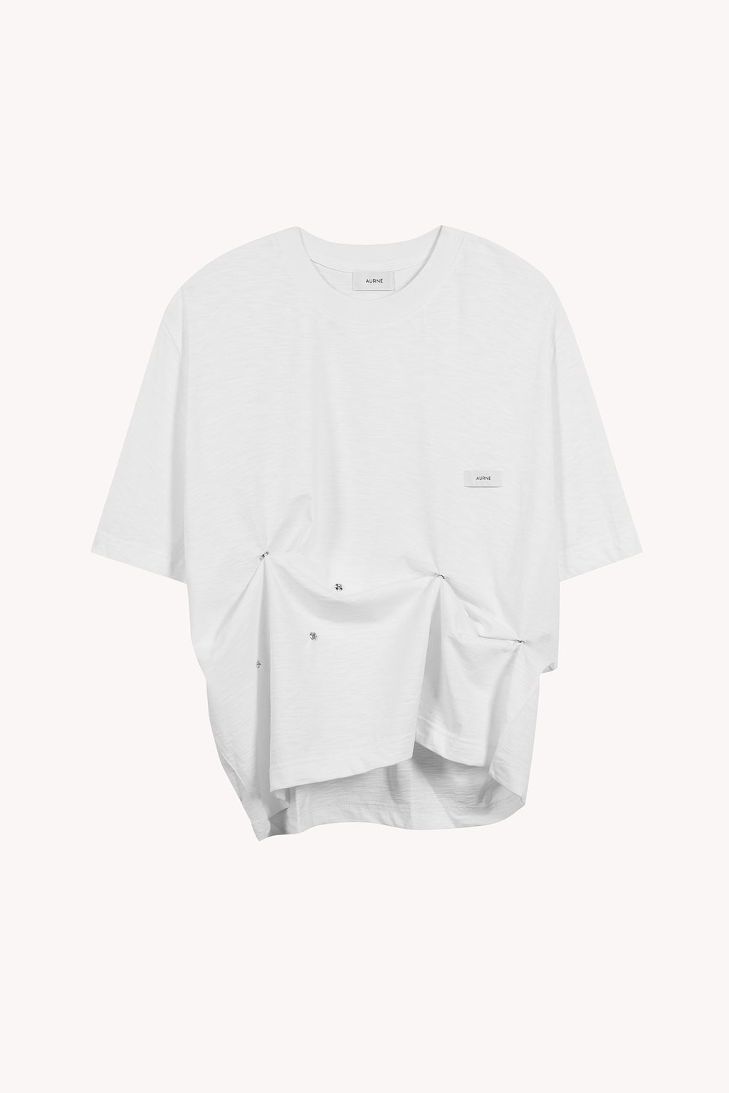 Aurelian Slub T-Shirt in White Cotton
