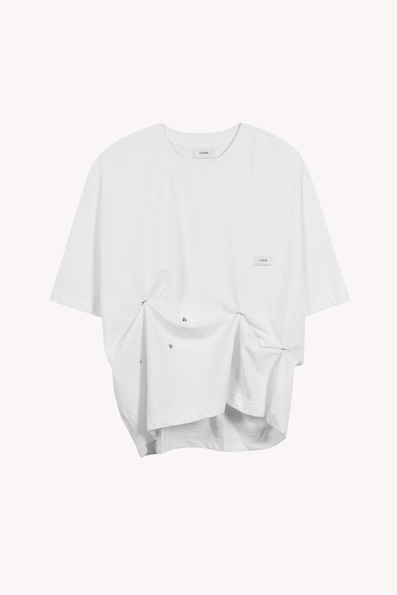 Aurelian Slub T-Shirt in White Cotton