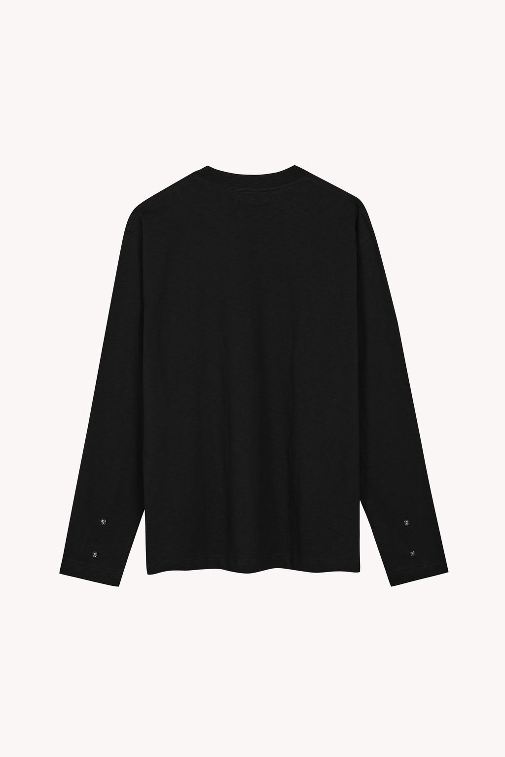 Aurelian Slub Long Sleeve T-Shirt in Black Cotton