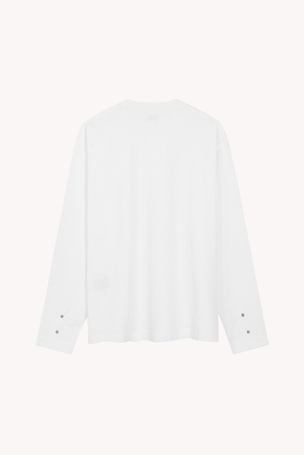 Aurelian Slub Long Sleeve T-Shirt in White Cotton