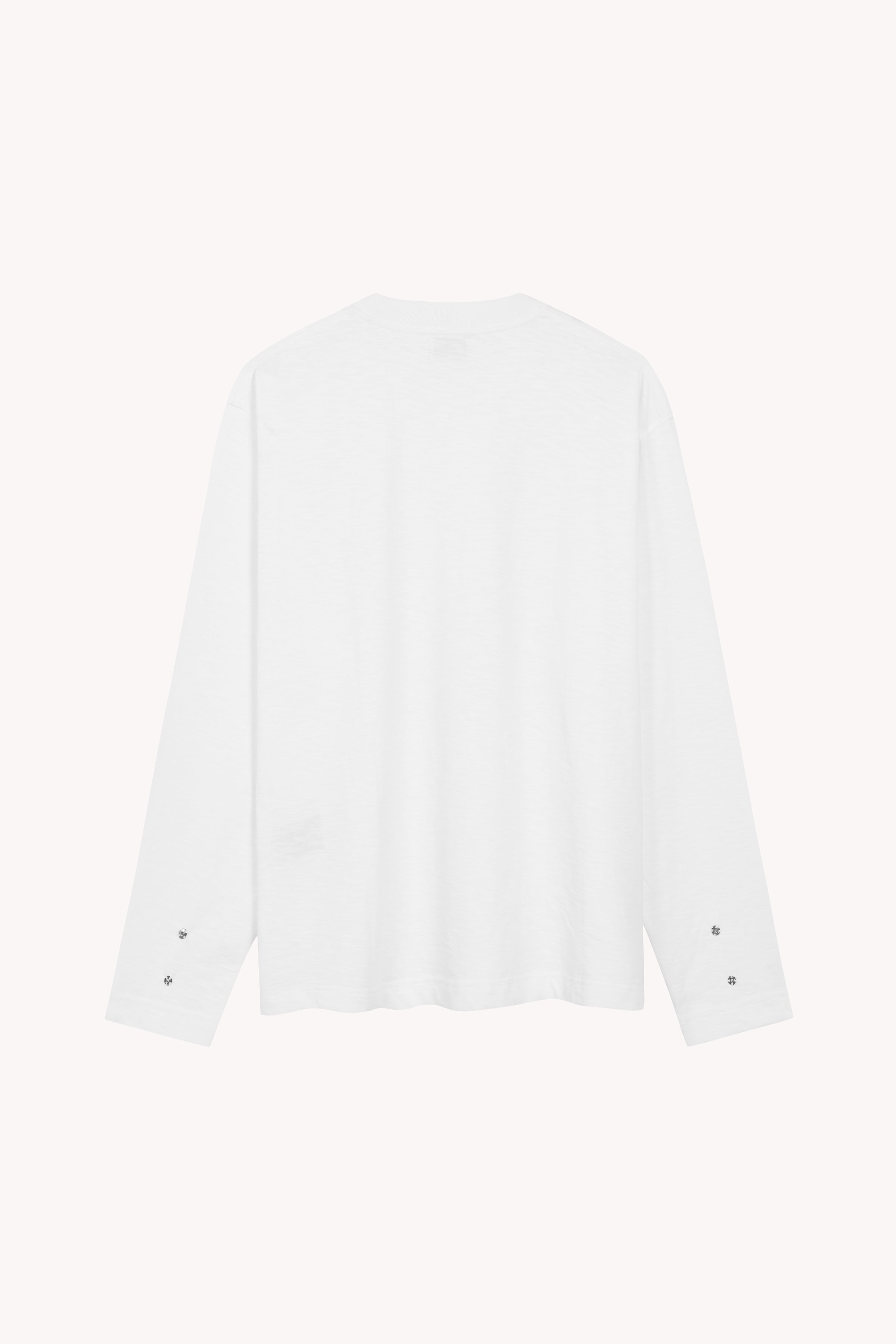 Aurelian Slub Long Sleeve T-Shirt in White Cotton