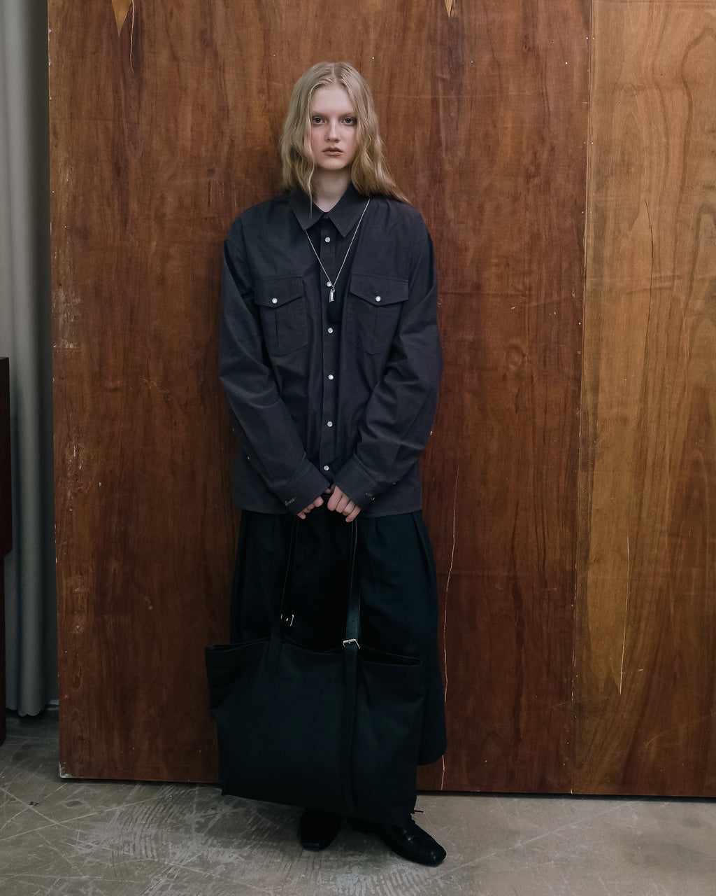 Aurne Two Pocket Shirt in Powder Linen