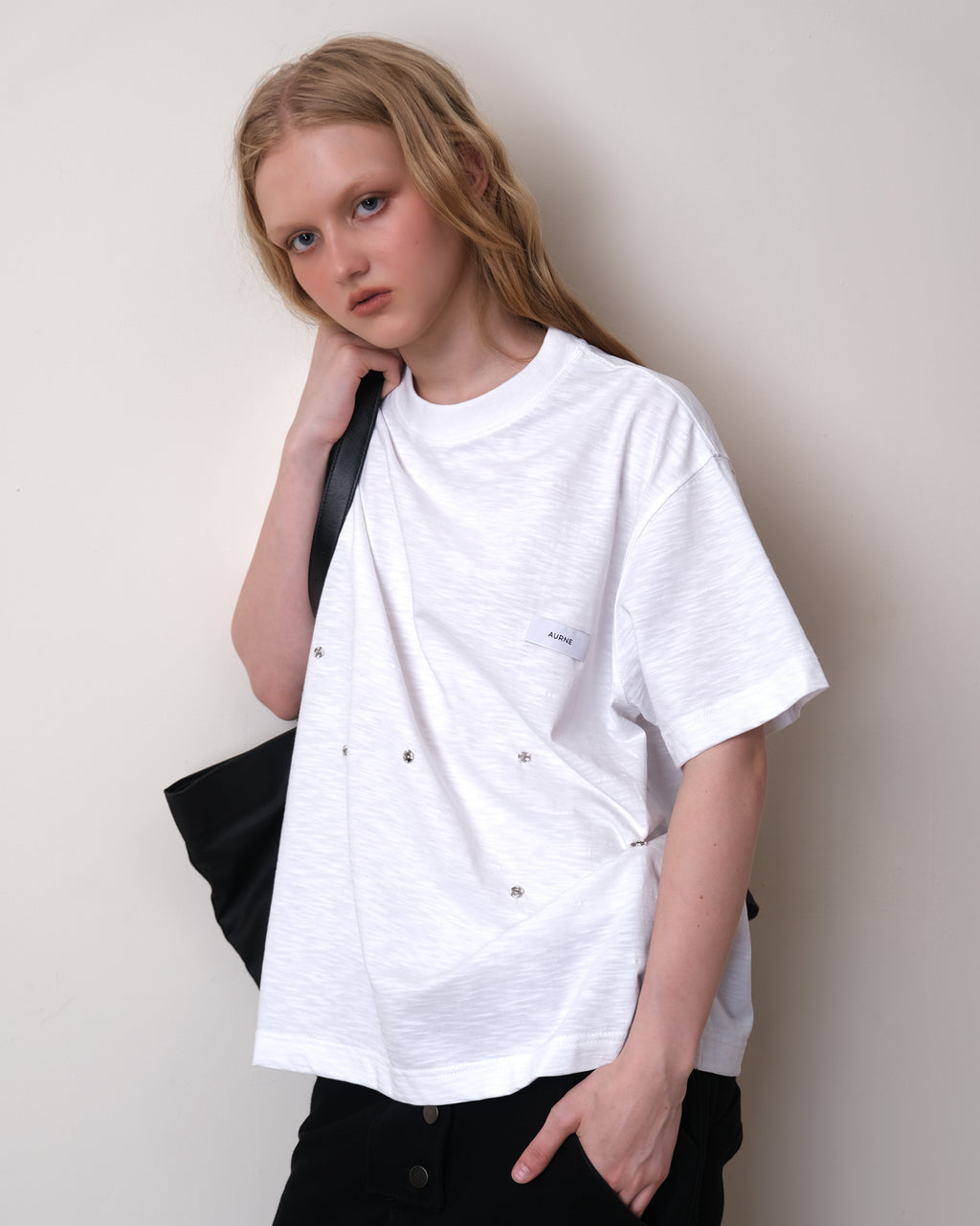 Aurelian Slub T-Shirt in White Cotton
