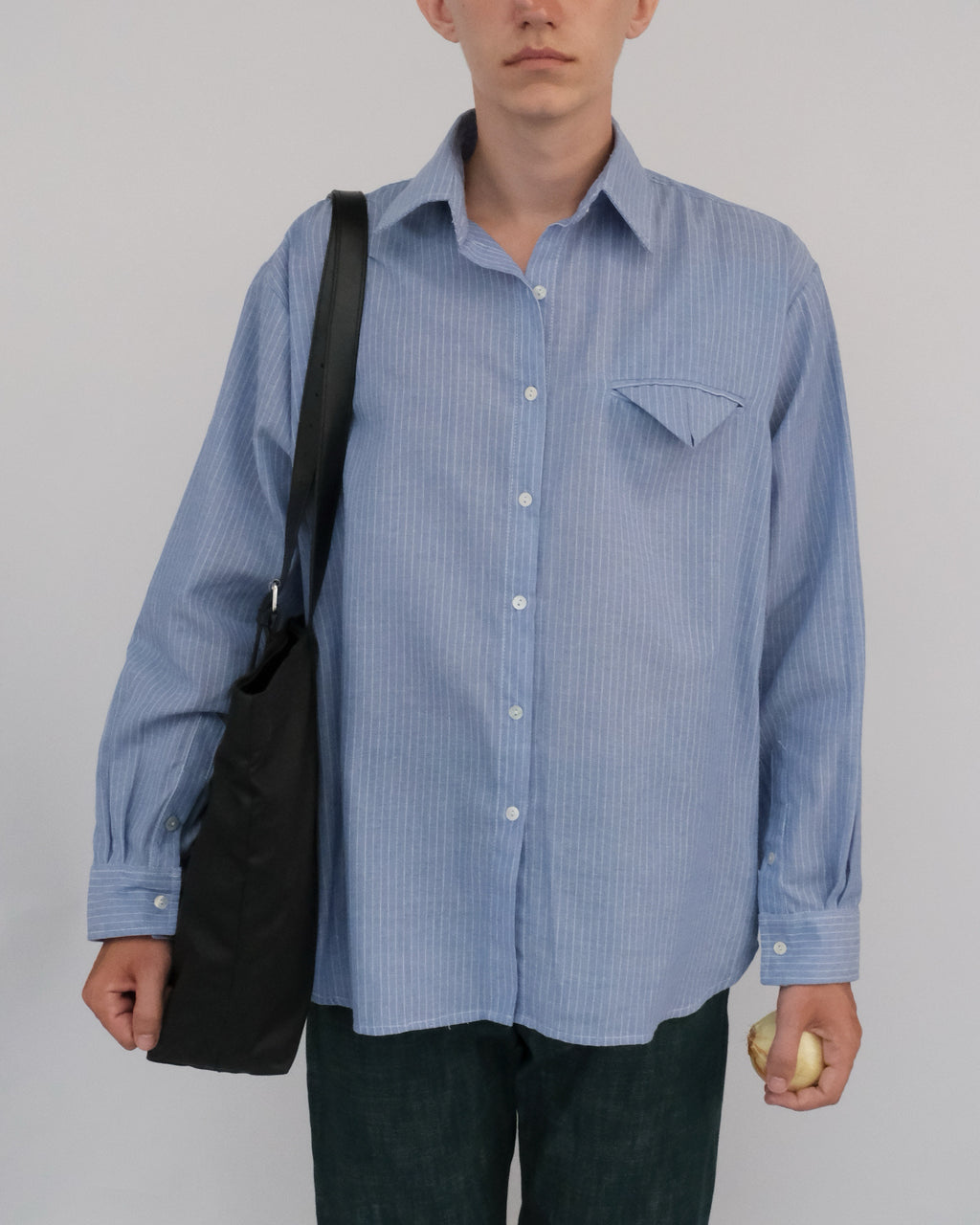 Aurelian Stripe Shirt in Porcelain Blue