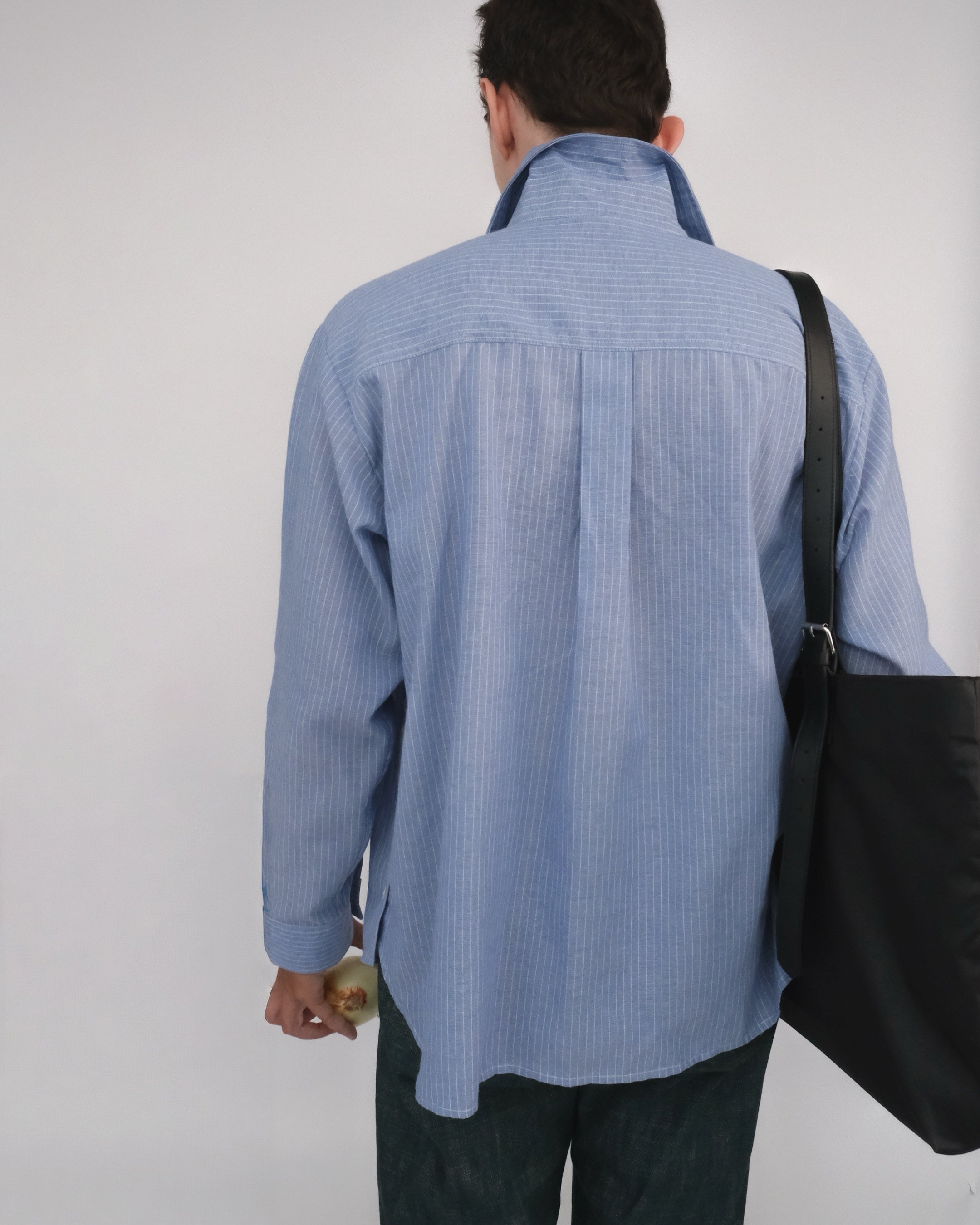Aurelian Stripe Shirt in Porcelain Blue