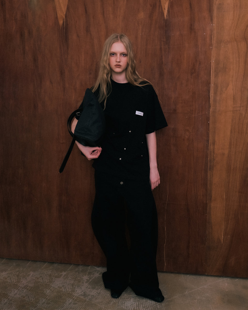 Aurelian Slub T-Shirt in Black Cotton