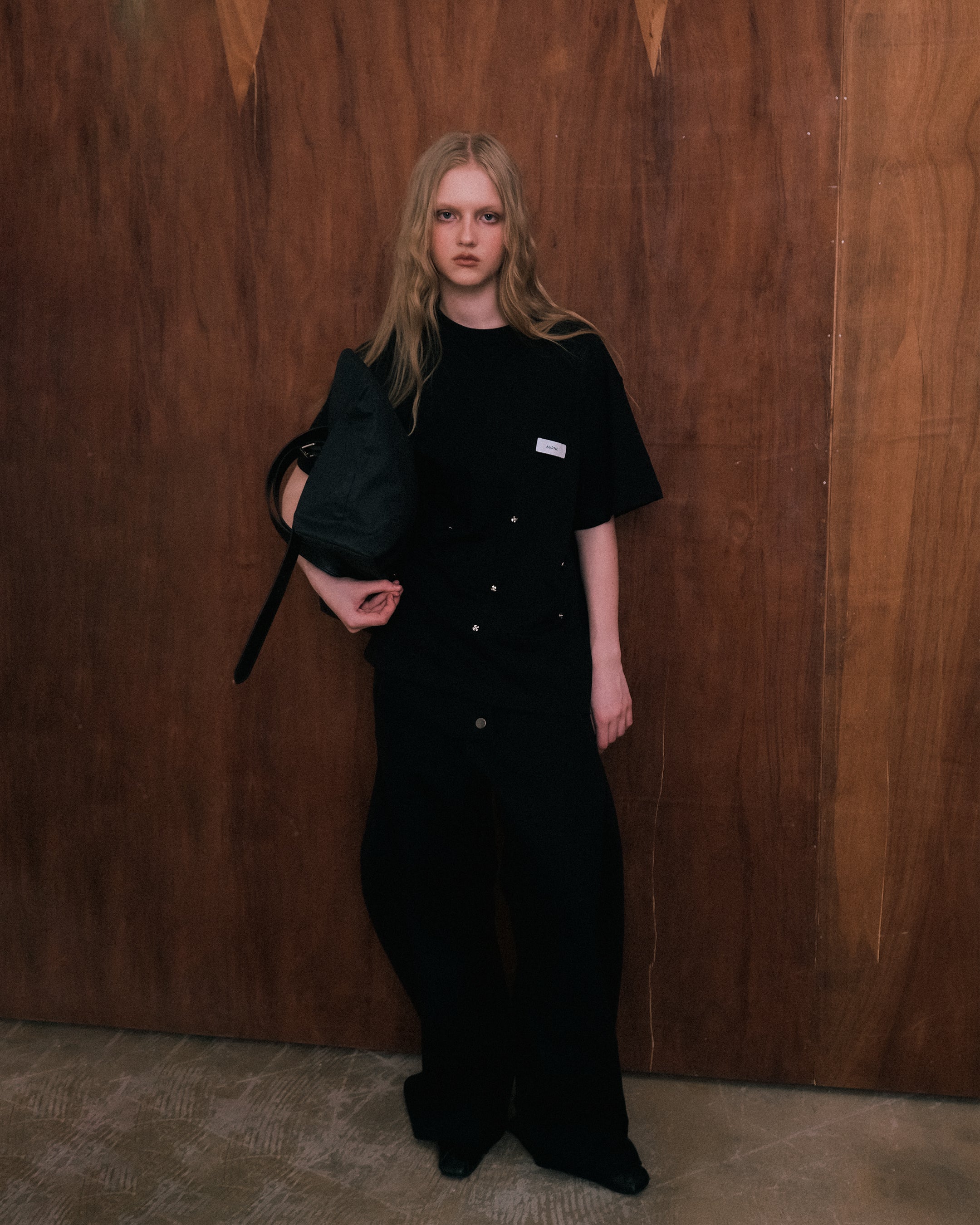 Aurelian Slub T-Shirt in Black Cotton