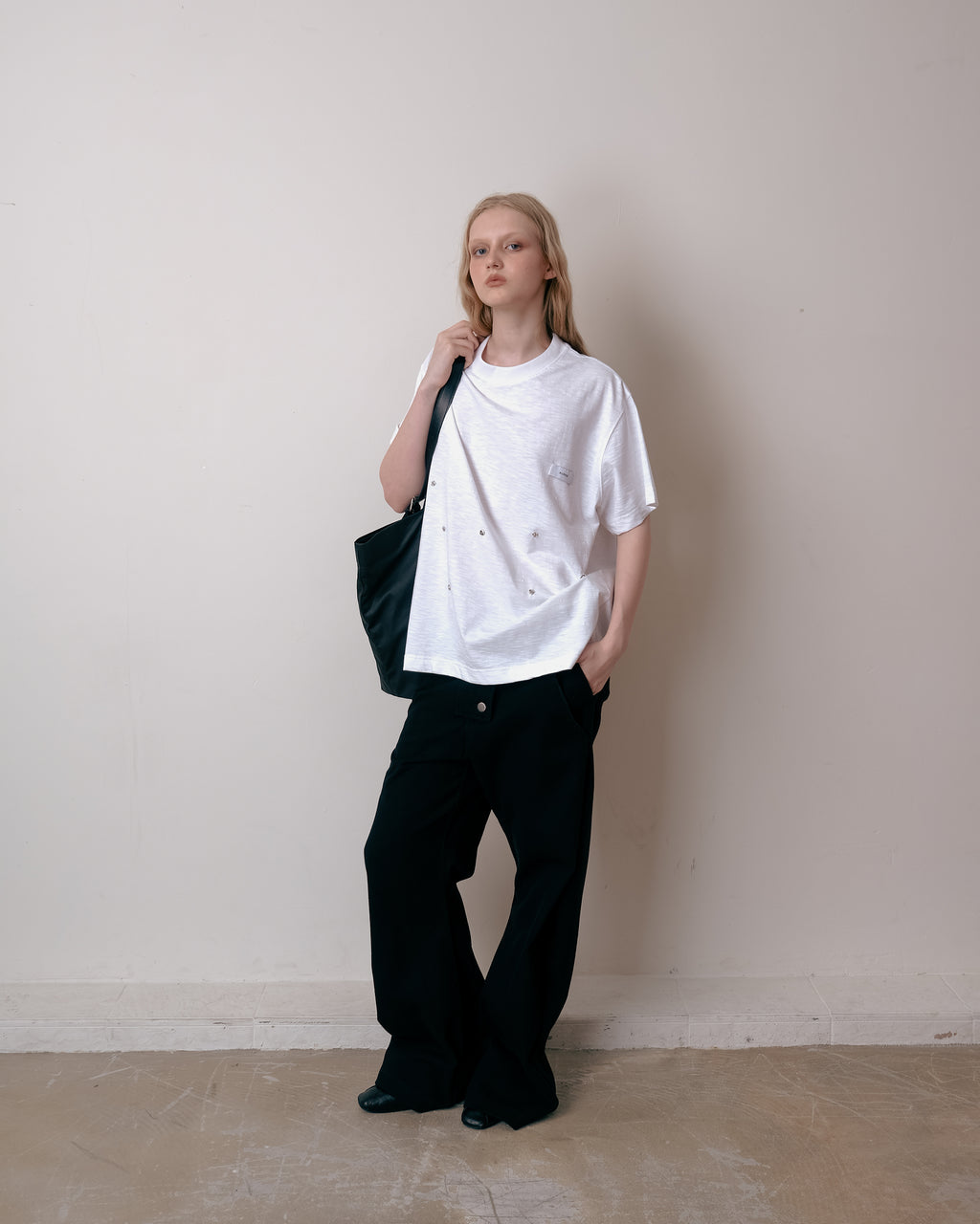 Aurelian Slub T-Shirt in White Cotton